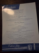 April 1959 California Zephyr Railroad Luncheon Menu  No. 1-2/1-4 picture