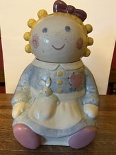 Vintage Treasure Craft “Sugar” Cookie Jar Blonde Rag Doll picture