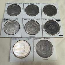 Lot of 8 Caesars Palace Las Vegas $1 One Dollar Gaming Tokens Vintage 1979 NV picture