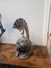 Ornate Metal Greek Roman Spartan Warrior Helmet Decor Centerpiece  picture