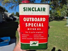 Vintage Sinclair Outboard Special Motor Oil Can 1 Quart Empty picture