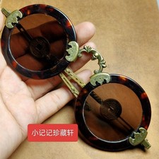 Vintage Antique Style Crystal Sunglasses Tortoiseshell Frame Bronze picture
