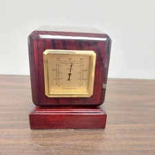 Vintage Bulova Picture Frame Desk Clock - Swivel Thermometer Rotating  picture