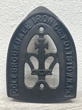 VTG COLEBROOKDALE IRON Co. Sad Iron Trivet Crown & Maltese Cross Pottstown PA picture