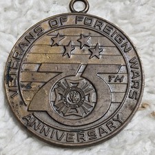 Vintage VFW 75th Anniversary Dept Commander Medallion 1973-1974 Pennsylvania picture