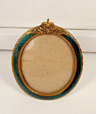 Antique French Napoleon III Gilt Bronze Red Enamel Miniature Picture Frame picture