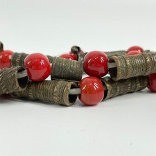 Old Yoruba Brass Hair Beads 34inch picture