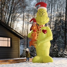 16 FT GIANT GRINCH AND MAX CHRISTMAS AIRBLOWN YARD INFLATABLE DECORATION GRINCH picture