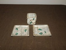 VINTAGE PAT & COVEY STEWART LAGUNA BEACH HANDMADE 3 PC TRAYS & CUP SET picture