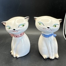 Vintage Anthropomorphic Siamese cat salt and pepper shakers MCM 1958 picture