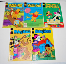 Vintage 1978-1981 Disney & Looney Tunes Comic Lot of 5 Mickey Mouse Pooh VG/GD picture