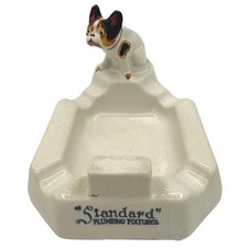 Vintage 1920s-30s Standard Plumbing Fixtures Advertising Bulldog Ashtray picture