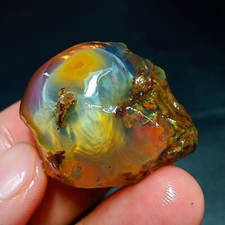 Natural Ethiopian Welo Opal Rough Great Fire Play & Multi-Egg Crystal Specimen picture