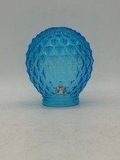 Vintage Irice Teal Blue Pineapple Diamond Hobnail Fairy Lamp Shade Top Dome Rare picture
