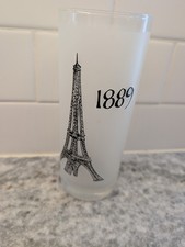 Vintage Frosted 6.5in Eiffel Tower Cocktail Tall Glass picture