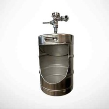 Beer Keg Urinal Flush Valve Wall Mount Bathroom Fixture Half Barrel Man Cave picture
