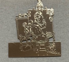 Vintage golden Christmas Ornament Norman Rockwell Triple Self-Portrait  picture