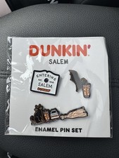 Dunkin Salem 3 Piece Enamel Pin Set Limited Release Halloween 2026 picture
