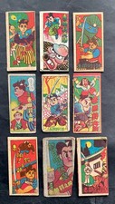 Akado Suzunosuke swordsman Kendo samurai Chanbara Japan Menko card 9pcs vtg b2 picture