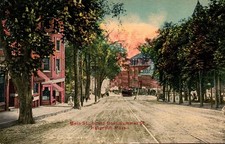 Great View of MAIN STREET In HAVERHILL, MA On Vintage Unused Postcard picture
