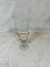 Vintage White Metal Absinthe Glass and Absinthe Spoon Lot picture