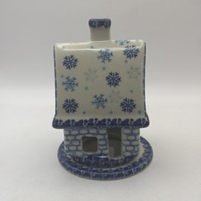 Boleslawiec Polish Pottery UNIKAT House Luminary Tea Light Candle Holder Signed picture