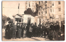 Early 1900's RPPC Postcard, European Fair Crowd w/ Dragon Statue, Circus Theatre picture