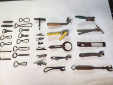 Lot of Vintage Can Openers, Bottle openers, Corkscrews and Knife Sharpener picture