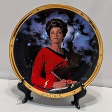 Autographed Uhura Star Trek 25th Anniversary Plate by Hamilton. No COA picture