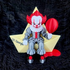 Pennywise Clown Figurine, Red Balloon Yellow Paper Boat, Plastic 3D Effect 7