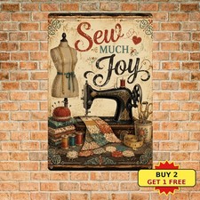 Black Cat Sewing Room Craft Hobby Vintage Style Caf�� Shop Metal Tin Sign Plaque picture