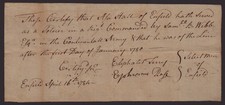 EPHRAIM PAGE - MANUSCRIPT DOCUMENT SIGNED 04/16/1784 WITH CO-SIGNERS picture