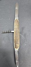 Vintage Bonsa Solingen Germany Stag Pocket Knife 2-Blade Corkscrew picture