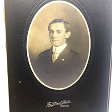 Vintage Strunk Studio Reading PA Man Portrait Cabinet Photo 6x9 Sepia Orig picture