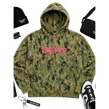 Gallery Dept Digital Camo Hoodie M Nylon Distressed Graphic Streetwear Rare FLAW picture