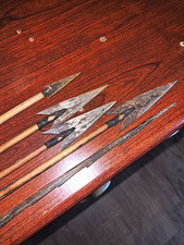5 African Arrows, 4 with Iron Heads, 1 wood . Possibly from Mali picture