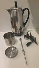 Faberware Superfast 12 Cup Electric Percolator Stainless Coffee Pot VTG picture