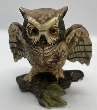 VTG Price Import Japan Ceramic Great Horned Owl Figurine 4.75” Fair Condition picture