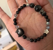 The beautiful combination of obsidian and moonstone picture
