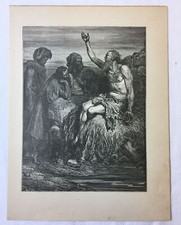 1880 book engraving ~ JOB AND HIS FRIENDS picture