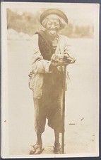 REAL PHOTO POSTCARD RPPC-INDIGENOUS MAN WITH FACE PLUG IN CHIN-SOUTH AMERICA picture