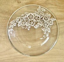 VTG “Springtime” Silver City  Glass Co. Silver Overlay Plate, Unique Honeybee  picture