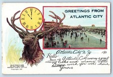 c1910's Greetings From Atlantic City New Jersey NJ BPOE Elks Antique Postcard picture