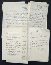 1890s–1920s antique AUTOGRAPH LETTER SIGNATURE lot of 25 historical figures picture