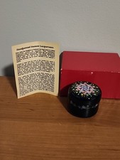 Vintage Handpainted Siamese Lacquerware Trinket Keepsake Box - Floral - MIB picture