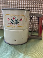 Androck Vintage Hand-i-Sift Metal Flour Sifter with Wood Handle picture