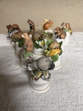 “Baby Woodland Animals” Bells by Peter Barrett Franklin Mint- 10 bells Mint picture
