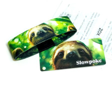 ZOX **SLOW POKE** Silver Strap MEDIUM Wristband w/Card NIP SLOTHS picture