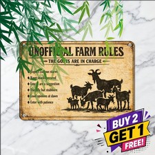 Crazy Goat Lady Farmhouse Sign Funny Halloween Barnyard Decor Metal Tin Plaque picture