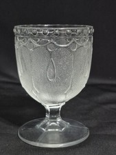 EAPG PORTLAND GLASS EGG CUP LOOP AND DART 1869 VTG. FROM 19TH. CENTURY picture